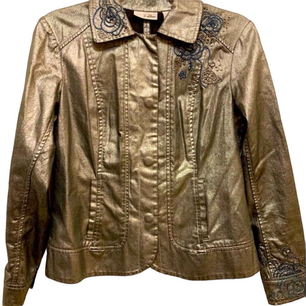 Chico’s Platinum Embellished Jacket NWOT